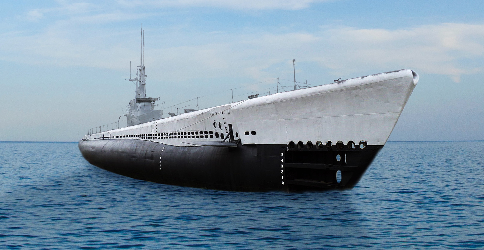 USS Batfish mocked up as floating