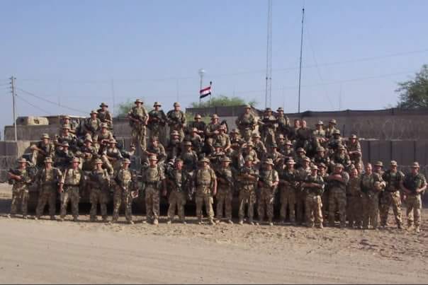 C Coy outside the police station. Photo: Andrew Turley.