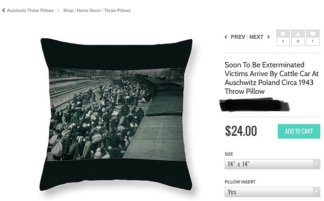 Outrage as concentration camp images sold on cushions
