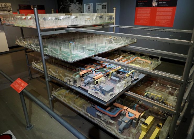 The model showing how complex each level was. The Diefenbunker underground nuclear bunker complex near Ontario, Canada. © www.thetraveltrunk.net