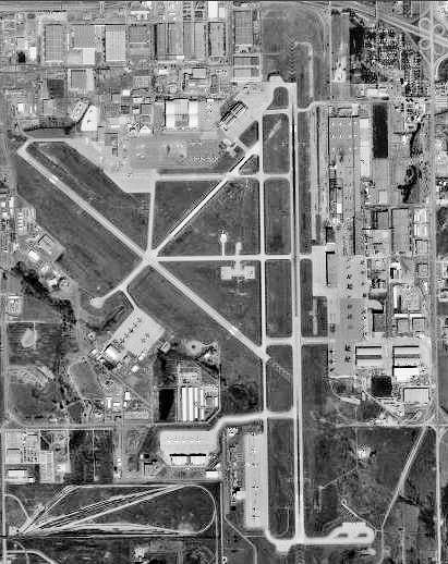 USGS orthophoto of Tinker Air Force Base in Oklahoma, United States – 20 Feb 1995