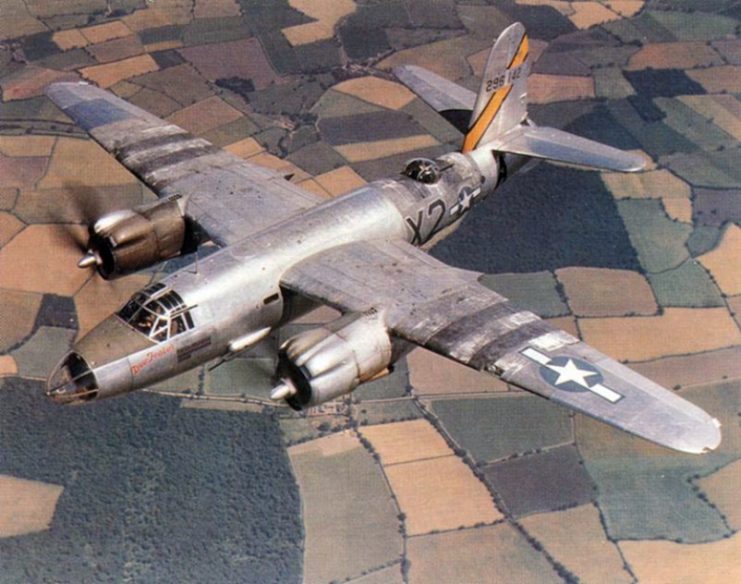 The B-26 Marauder bomber carrying six crew members