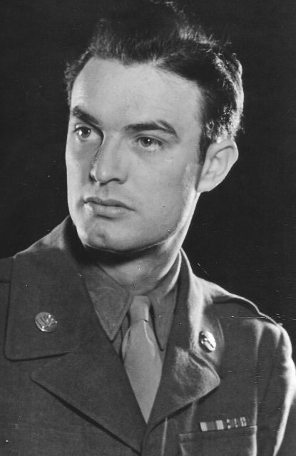 Lon Amick received a deferment to finish his journalism degree at MU before his induction into the U.S. Army. He went on to train with the infantry but served as an actor and later a newspaper writer overseas during WWII. Courtesy of Joanne Amick Comer