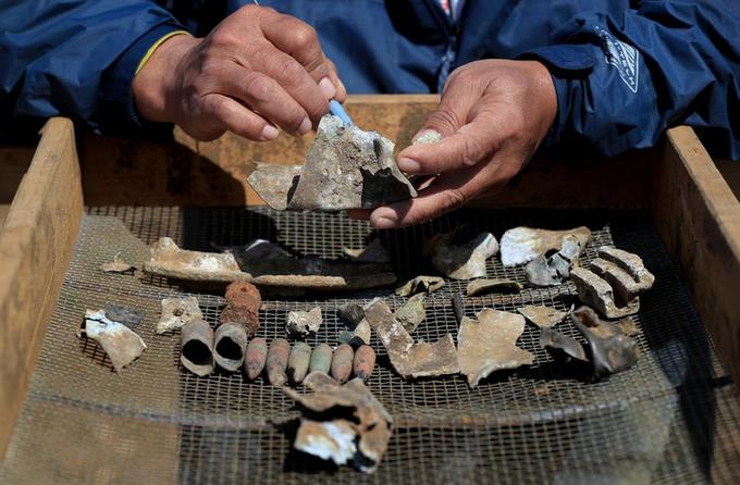 The items have been cleaned by the team Credit: Gareth Fuller/PA