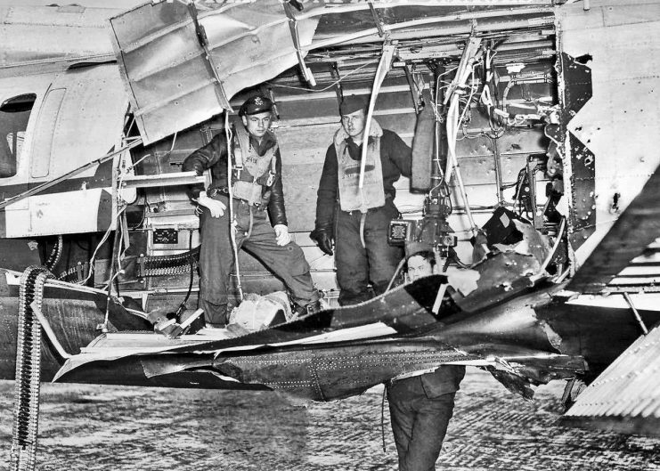 It can always be bigger, as shown in this photo of a B-17 Flying Fortress. that came back with a new quick-fit “Garage Door” in the RH side of its fuselage. 