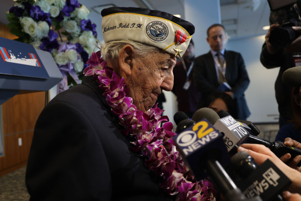 NEW YORK, NEW YORK - DECEMBER 07: Local Pearl Harbor survivor Armando 