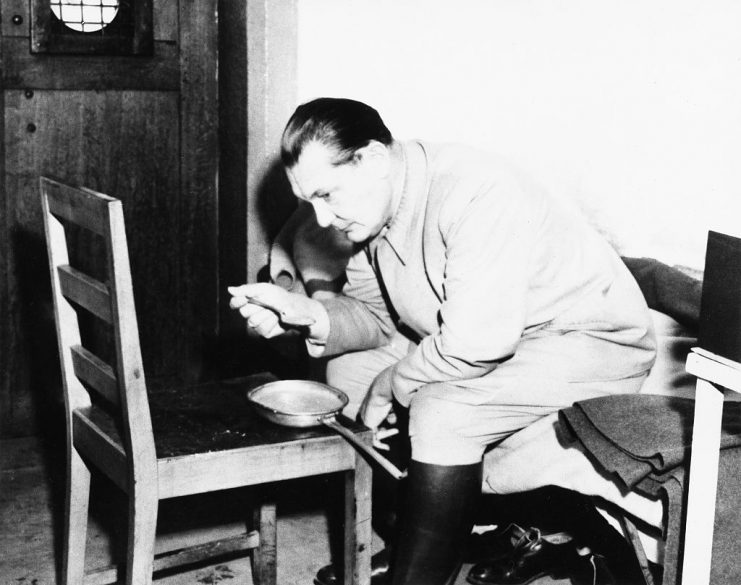 The Nuremberg Trial, Goering in his cell, 20th century, Germany, Second World War war, National archives, Washington, . (Photo by: Photo12/Universal Images Group via Getty Images)