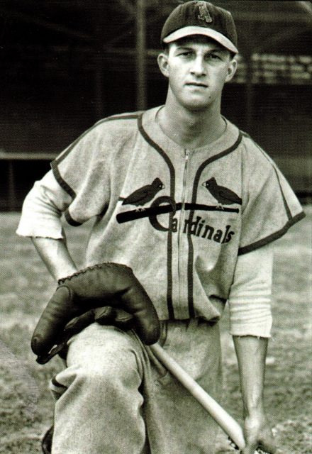 St. Louis Cardinals legend Stan Musial missed the entire 1945 baseball season after he was inducted into the U.S. Navy in WWII. He later trained at Bainbridge, Maryland, before serving at Pearl Harbor. Courtesy of Brian Schwarze
