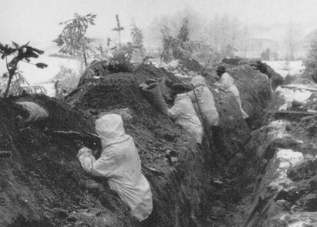 Trenches on the Mannerheim Line in the Winter War