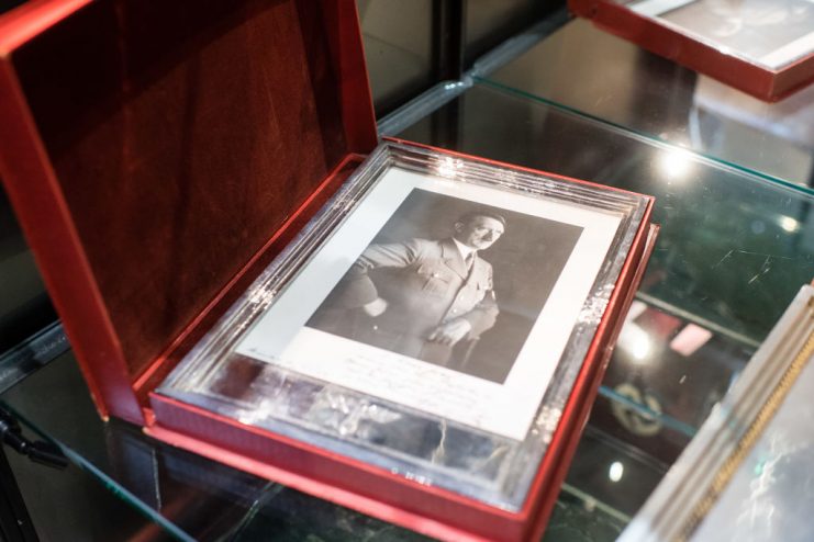 A framed portrait of Adolf Hitler. GETTY