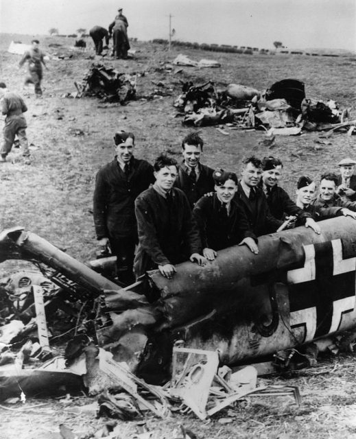 Messerschmitt ME-110 from which Rudolf Hess bailed out over Eaglesham on his historic lone flight to Scotland to plead for an Anglo-German peace on the eve of Germany’s attack on Russia.