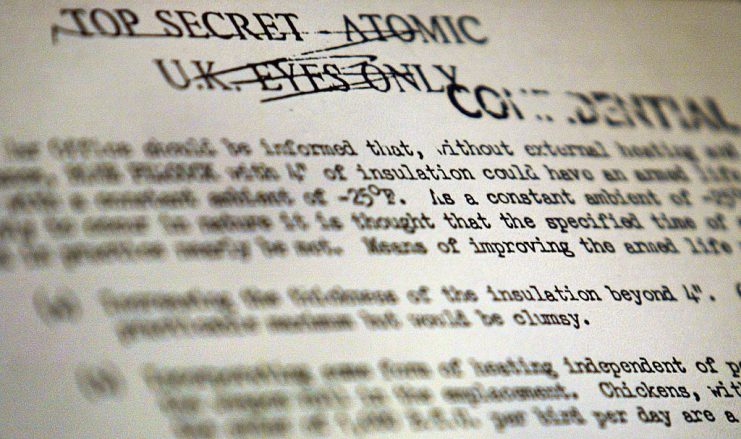 A top secret document from 1957 discussing the nuclear land mine plans