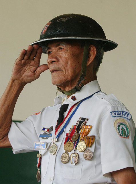 Filipino World War II veteran and survivor of the Bataan death march Wenceslao Rodriguez. GETTY