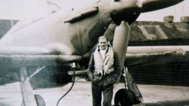 Maurice Mounsdon stood in front of his Hurricane aircraft. Picture: Maurice Mounsdon