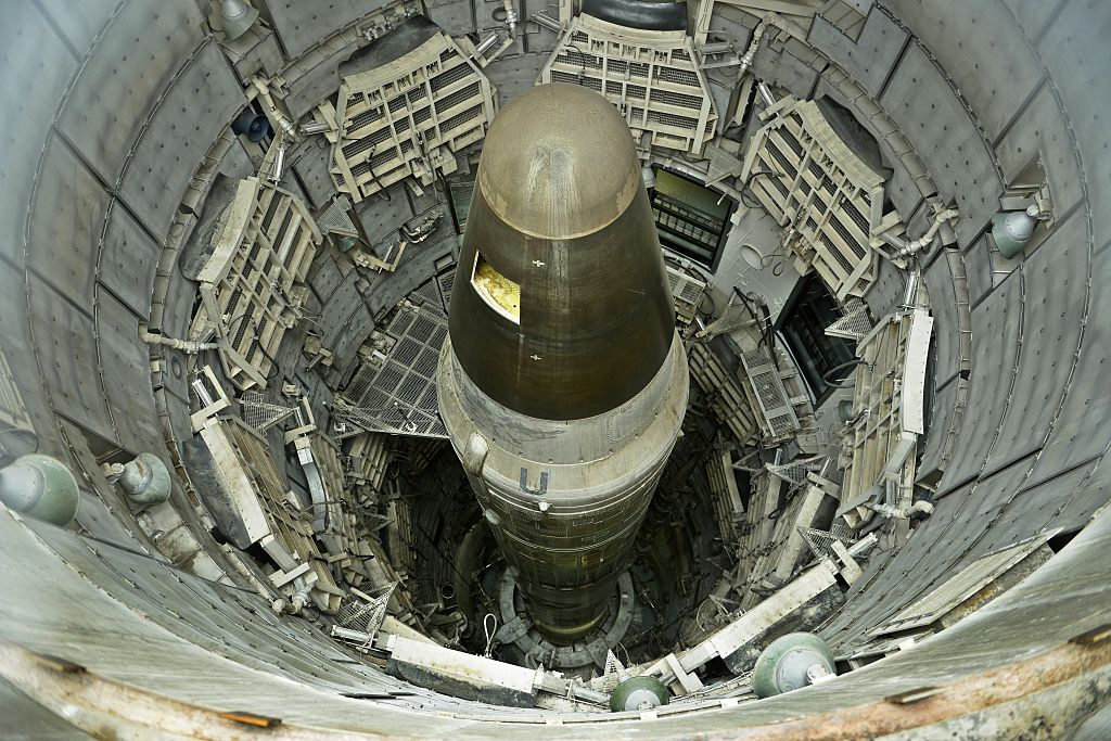 A deactivated Titan II  nuclear ICMB is seen in it's silo. GETTY.