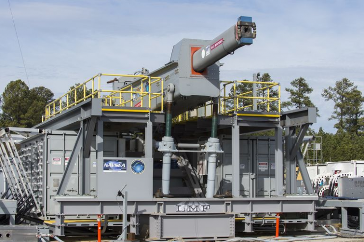 The U.S. Navy’s railgun at NSF Dahlgren, Virginia, 2017.U.S. NAVY PHOTO BY JOHN F. WILLIAMS