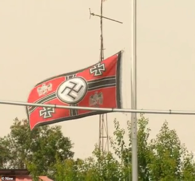 Credit: Nine News. The Nazi Flag above their home
