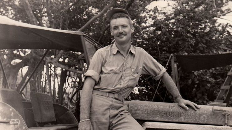 Marine Gunnery Sgt. Joe Walsh in Guam in 1945