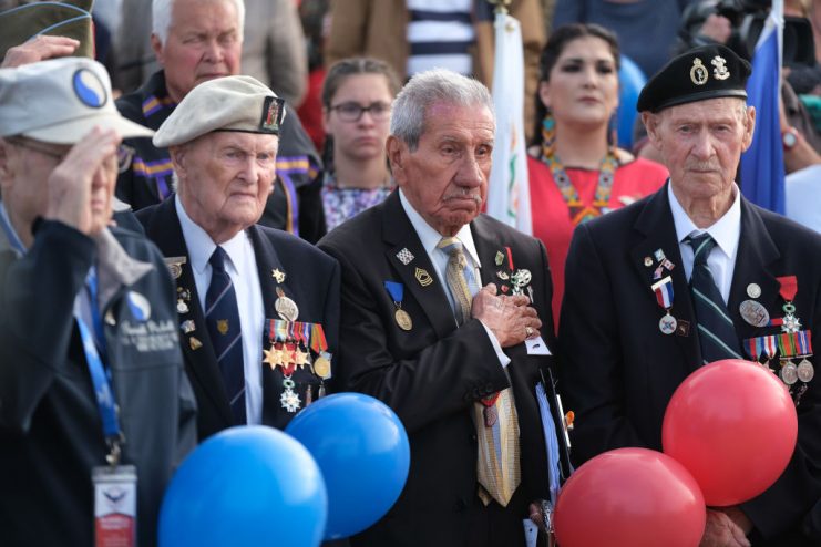 The 1st Infantry Division sustained terrible losses when it encountered dug-in German resistance. Photo by Sean Gallup/Getty Images.