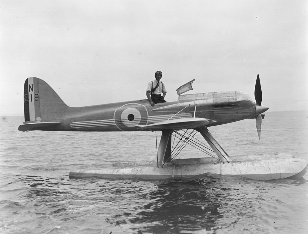 Flight Lieutenant D'Arcy Greig in his Supermarine S5 N219 in which he attempted to break the world air speed record.   (Photo by Edward G Malindine/Getty Images)