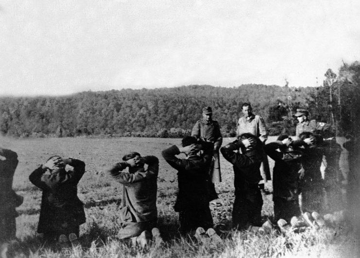 World War II. French Resistance fighters about to be shot by the German army, France, circa 1940. (Photo by Roger Viollet via Getty Images/Roger Viollet via Getty Images)