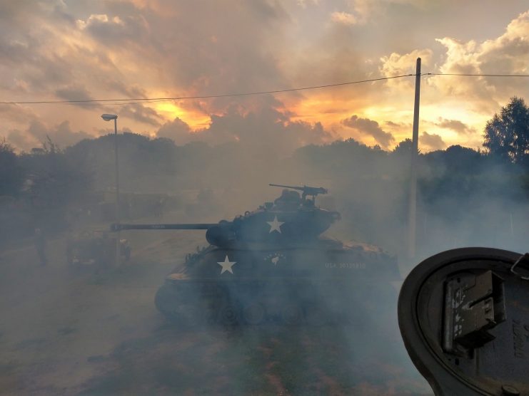 Vehicles of the liberation column start their engines at sunrise. Picture from ©War Heritage Institute