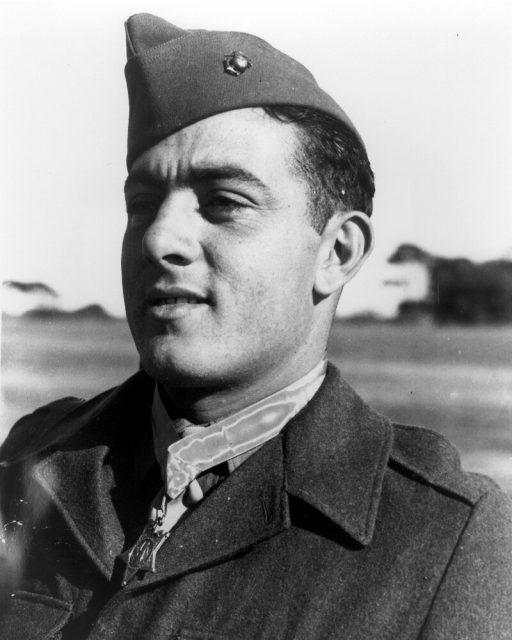Gunnery Sgt. (then-Sgt.) John Basilone, was awarded the Medal of Honor for heroism in the face of a savage Japanese frontal attack one night on Guadalcanal while manning a key machine gun