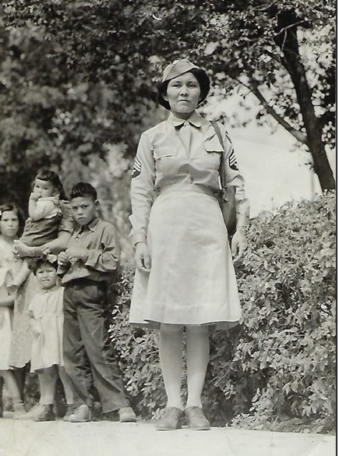 A youthful Sophie Yazzie in uniform during her term of service in the Women’s Army Corps in World War II. Sophie passed at the age of 105 on Jan. 25, 2020.