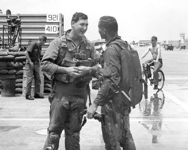 Lt. Col. McGee (right) served as Commander of the 16th Tactical Reconnaissance Squadron in Vietnam; Lt. Tom Coney (left) flew as his backseater