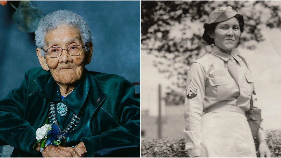  The longest-living veteran in the state of Arizona,
Sophie Yazzie of Canyon de Chelly, Arizona. 