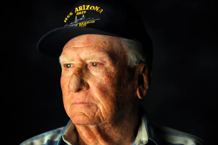 Pearl Harbor survivor Donald G. Stratton, age 89. Stratton lives in Colorado Springs, CO and served in the Navy from 1940-1942 and received a medical discharge. Stratton then re-enlisted and served from 1944-1945. Kathryn Scott Osler, The Denver Post (Photo By Kathryn Scott Osler/The Denver Post via Getty Images)