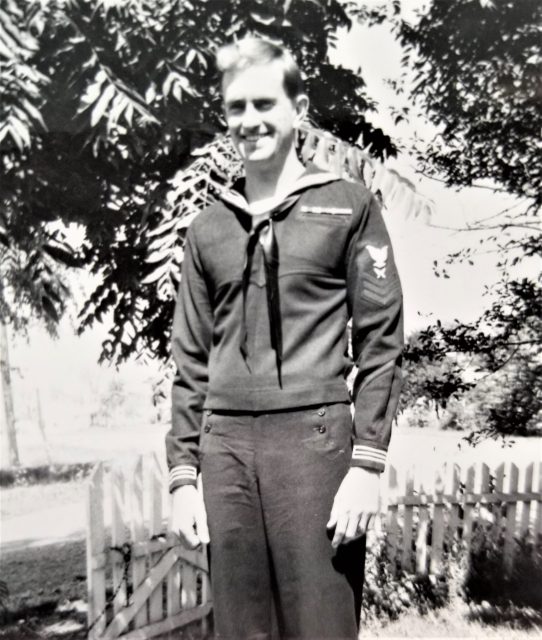 Completing his initial training at Bainbridge, Maryland, Hofius performed administrative duties on two separate destroyers from 1946-1948. Courtesy of Paul Hofius.