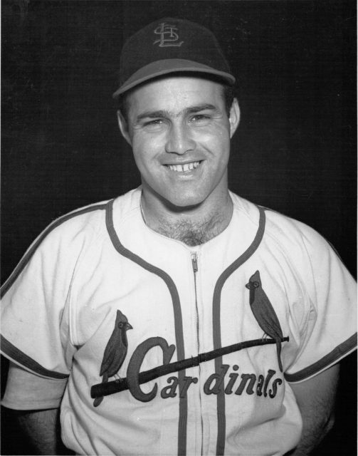 A native of “The Hill” district of St. Louis, Joe Garagiola was drafted into the U.S. Army in 1944. After serving with a tank battalion in the Philippines, he played baseball for 9 seasons and later enjoyed a successful career as a broadcaster and public speaker. Courtesy of Steve Garagiola