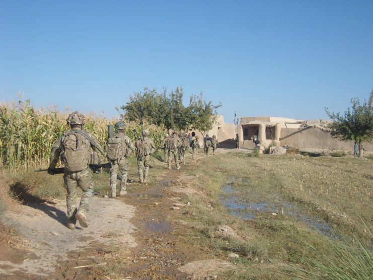 Men on patrol in Afghanistan.
