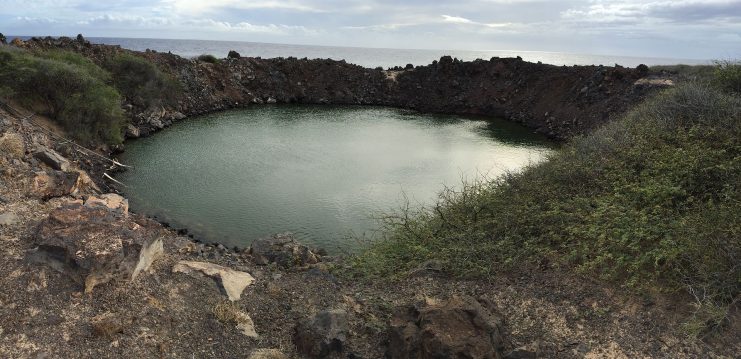 The crater created by Operation Sailor Hat.