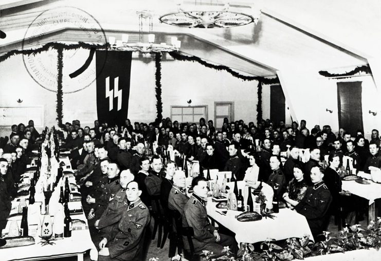 Concentration Camp Neuengamme, Christmas celebration of the SS guards, 25th December 1943. The camp is located in the southeastern part of Hamburg. Germany. (Photo by Galerie Bilderwelt/Getty Images)