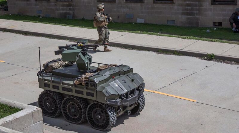 U.S. Marines with 3rd Battalion, 4th Marine Regiment, 1st Marine Division test a Tethered Unmanned Ariel Vehicle (MUTT-T-UAV)  Hunter Wolf system from HDT Global