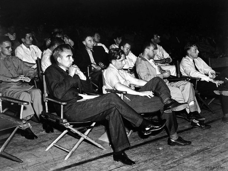 Physicists at a Manhattan District-sponsored colloquium at the Los Alamos Laboratory on the Super in April 1946