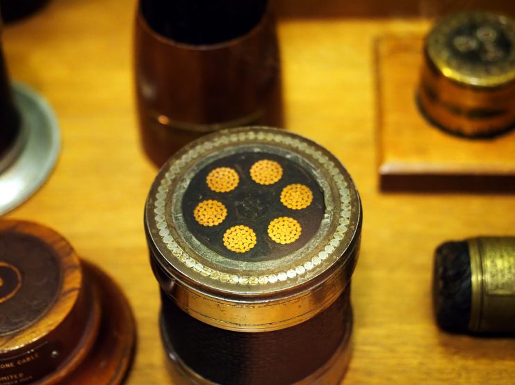 Different types of cables. The Telegraph Museum Portcurno Cornwall. Photo: Geoff Moore.