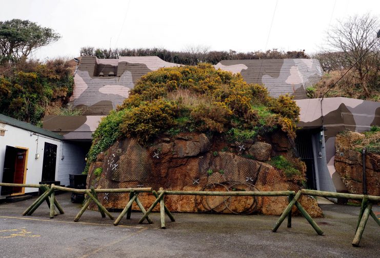 The camouflaged bunker built during World War II now open to the public. The Telegraph Museum Portcurno Cornwall. Photo: Geoff Moore.