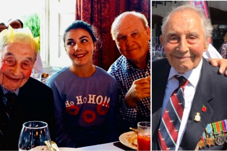 Dam Busters Ken Sumner with (centre) great-granddaughter Annabel Shepherd and son Freddy Shepherd (Image: Kenneth Shepherd)