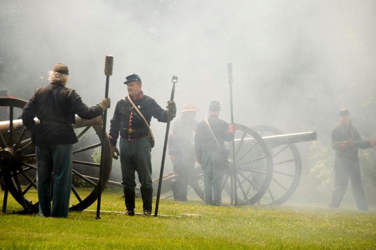 Some of the weapons remain buried in the ground or river bottoms.