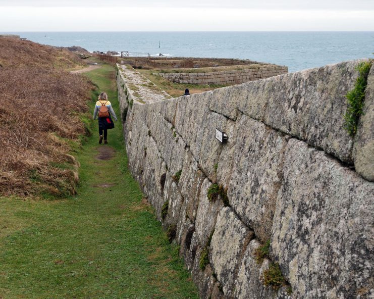 The Garrison Walls Walk on St Mary’s Isles of Scilly. UK.