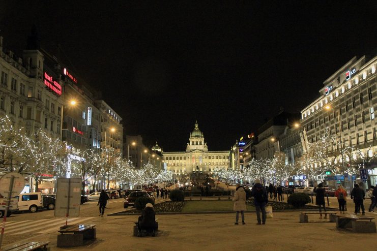 Wenceslas Square during Christmas. Karelj CC BY-SA 4.0