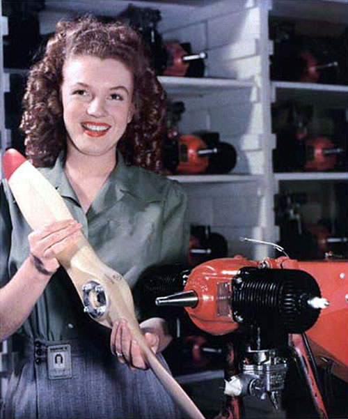 Marilyn Monroe with an RP-5’s propeller