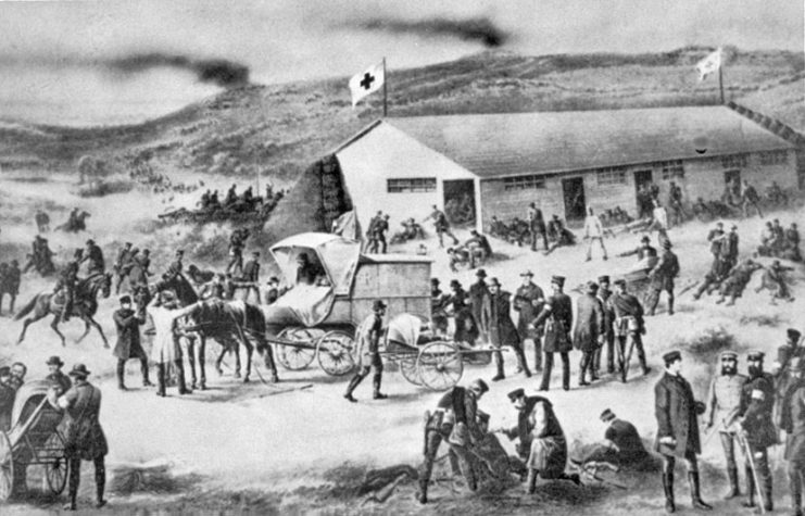 The Red Cross in action in 1864