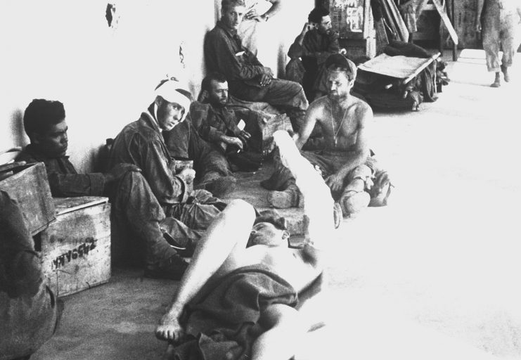 Former Cabanatuan POWs at a makeshift hospital in Talavera