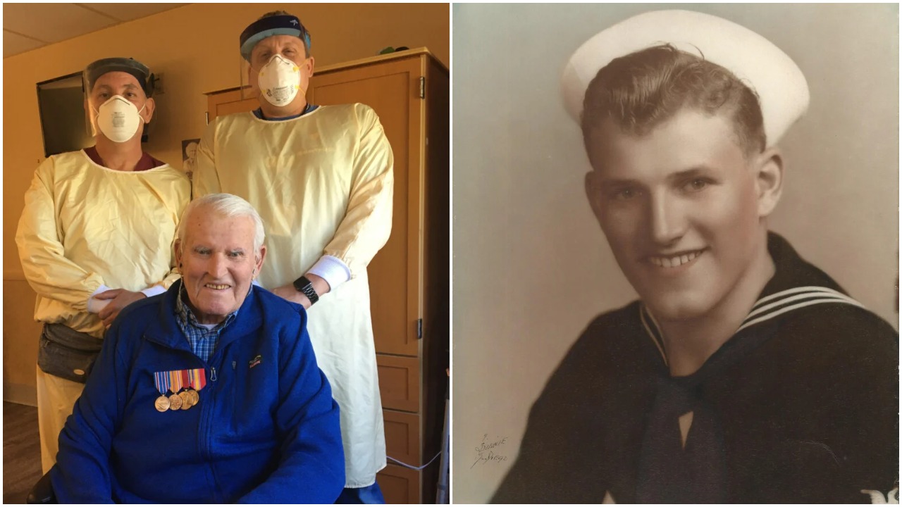 Photo courtesy of Maine Veterans/Donal Staples Sr. served aboard the USS Chandeleur in 1945