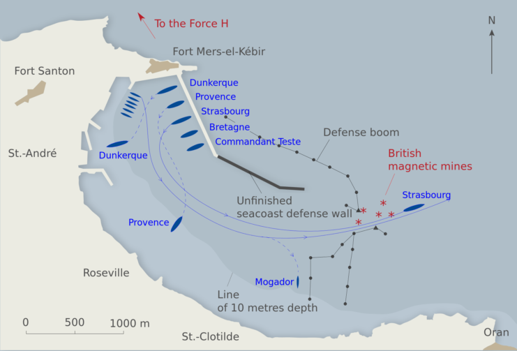 Diagram of the British attack on Mers-el-Kébir. By Sas1975kr CC BY-SA 3.0