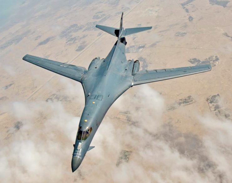 Top view of B-1B in-flight